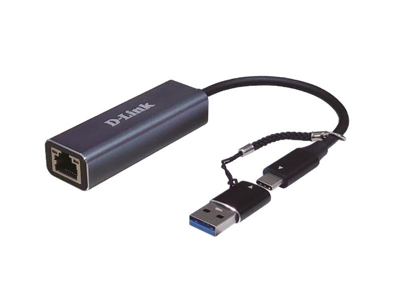 D-Link Netzwerk-Adapter DUB-2315 USB Typ-A/USB Typ-C USB-C/USB auf 2.5-Gigabit-Ethernet-Adapter