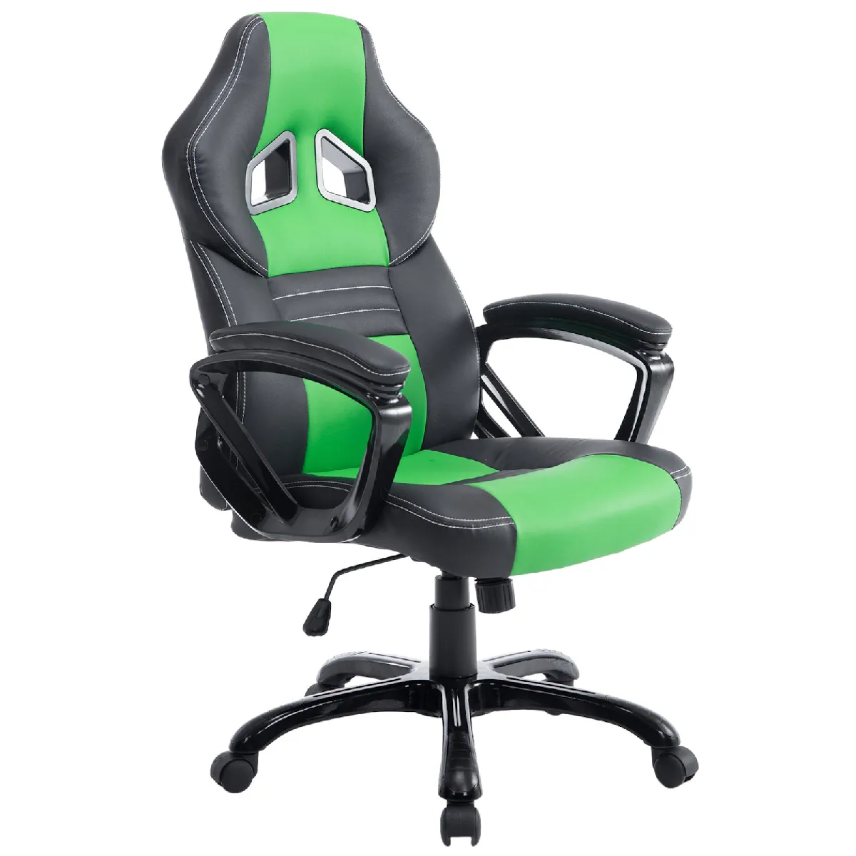 decoshop26 Fauteuil de Bureau Gaming - Noir/Vert