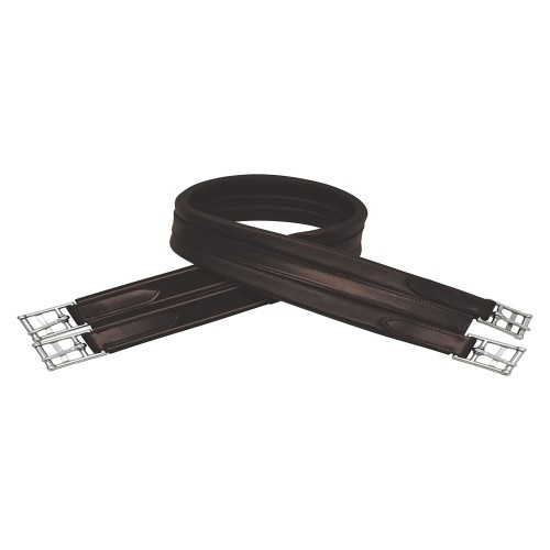 Cilha acolchoada Hycomfort Atherstone em couro marrom para cavalos