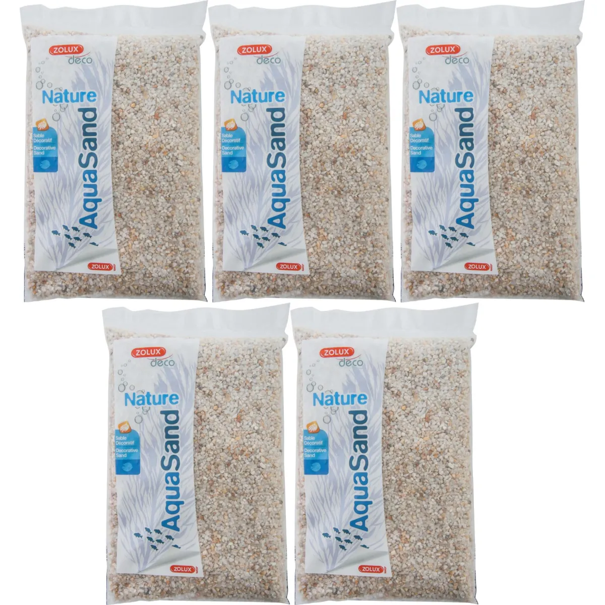 ZOLUX Aquasand quartz blanc 1kg (Lot de 5)