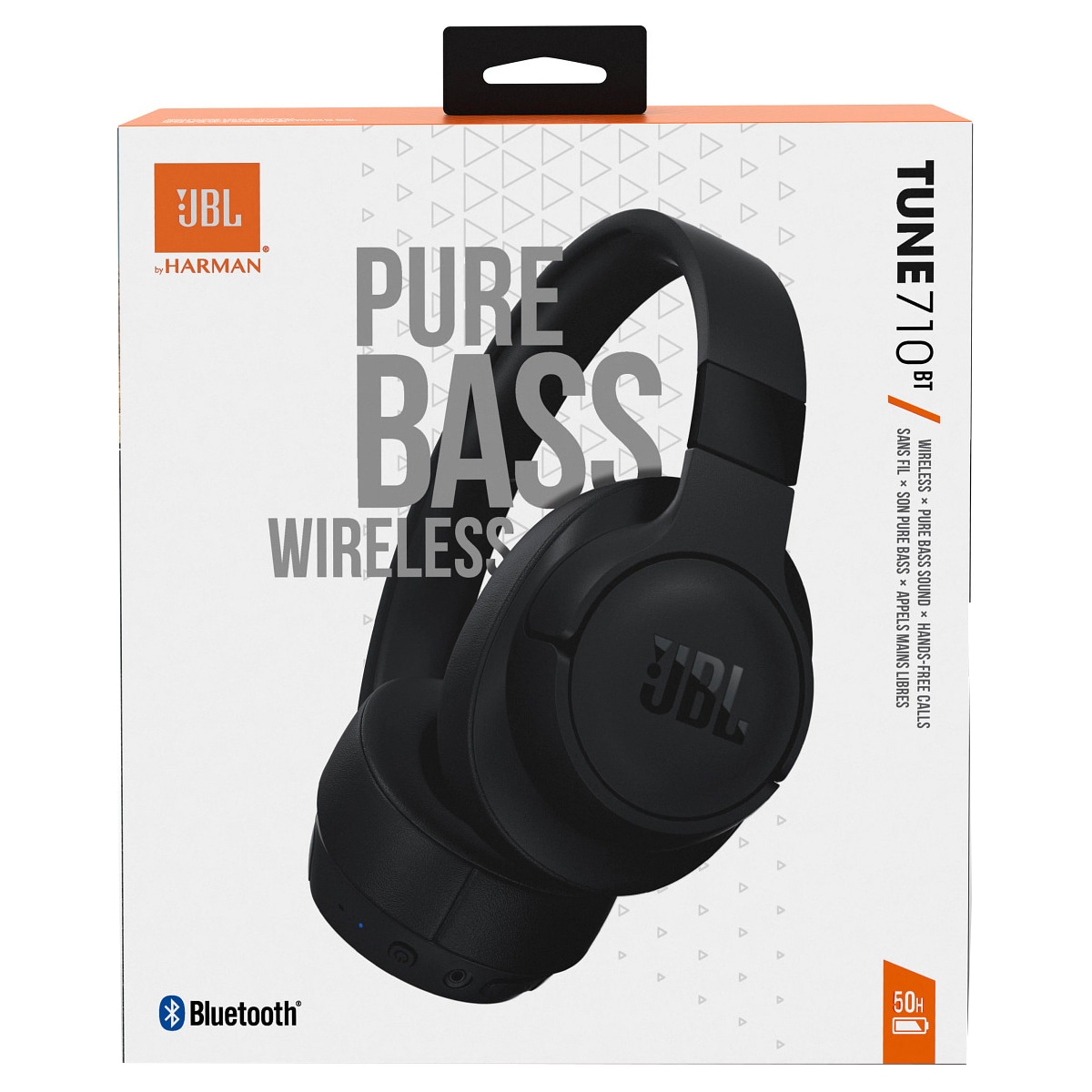 JBL Tune 710BT trådløse around-ear hodetelefoner (sort)