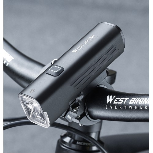 4800mAh Wiederaufladbares Aluminium USB Fahrrad Licht Velo LED Warnlicht IPX4 - Schwarz