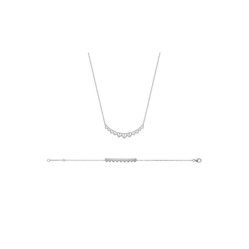 Collier Femme - Argent 925 - Oxyde de zirconium - Longueur : 45 cm