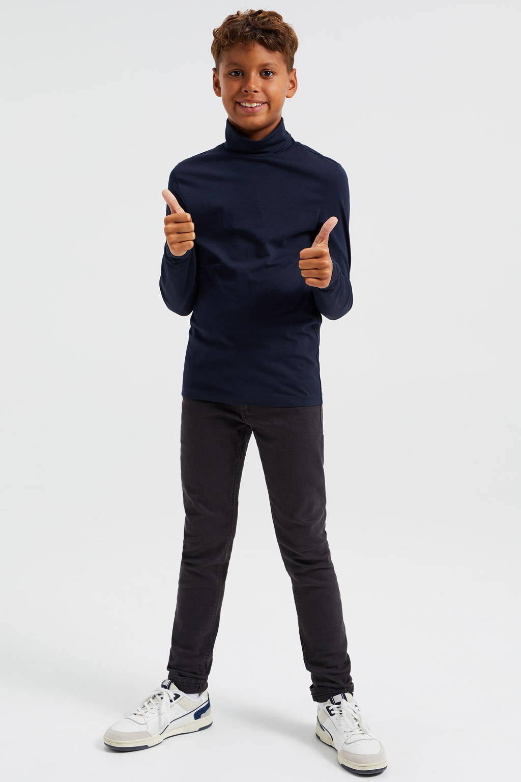 WE Fashion longsleeve donkerblauw