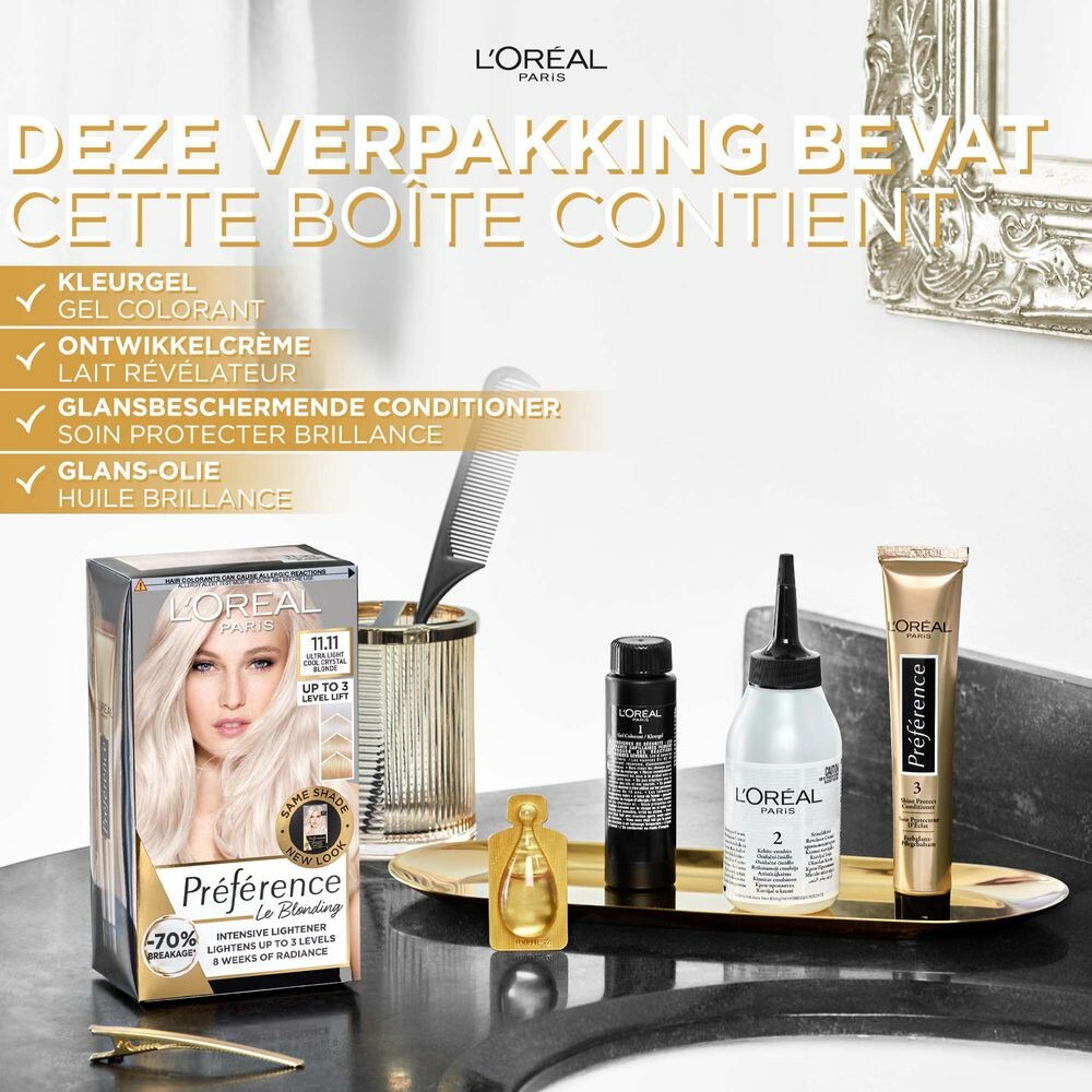 L'Oréal Préférence Le Blonding Permanente Haarkleuring 11.11 Helsinki - Ultra Licht Asblond