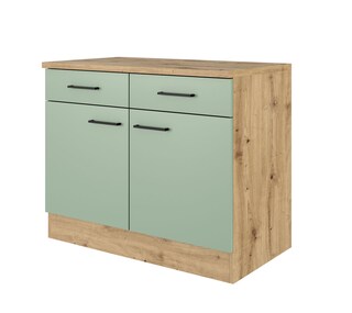 Unterschrank Cara Schilfgrün/Artisan Eiche NB 100cm