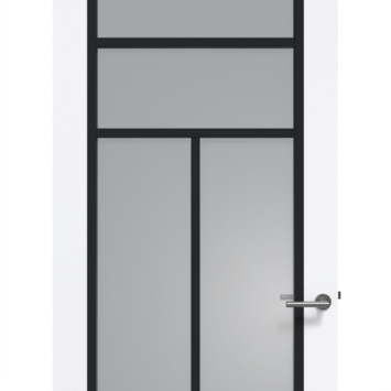Arne & Bodil binnendeur ABD507 rook glas - extra wit afgelakt - glaslat diep zwart