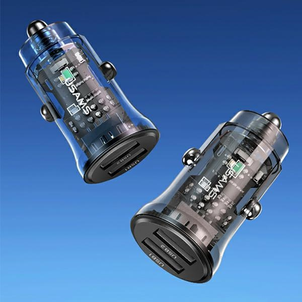 (3A) Dual USB A Auto KFZ Ladegerät Schnellladegerät für Zigarettenanzünder Power Delivery (USA001174) - Transparent