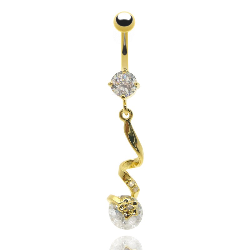 Piercing de nombril pendentif plaqué or