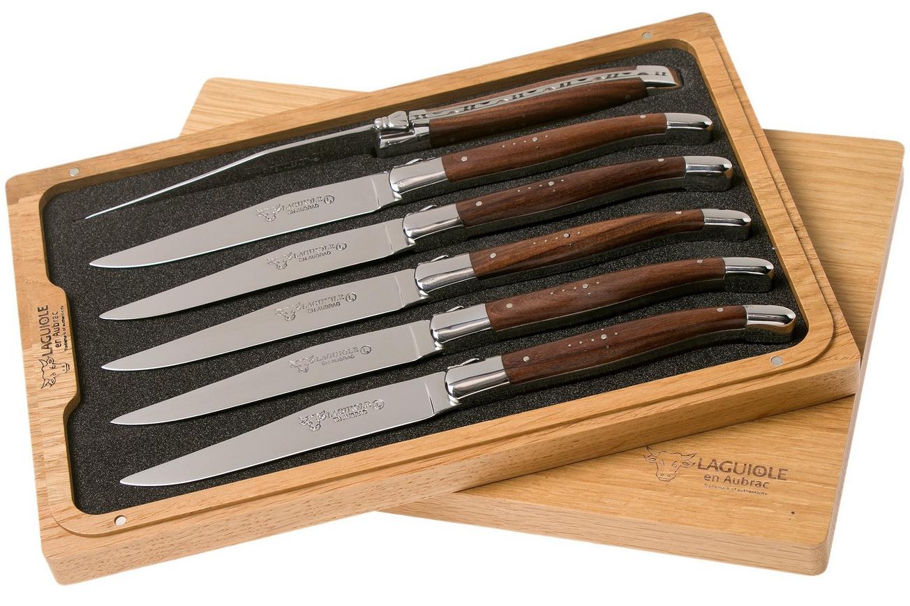 Laguiole en Aubrac Morado 62C99MORIH 6-delige steakmessenset purperhart