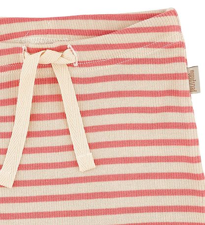 Petit Piao Shorts - Modal Striped - Dark Peach/Cream