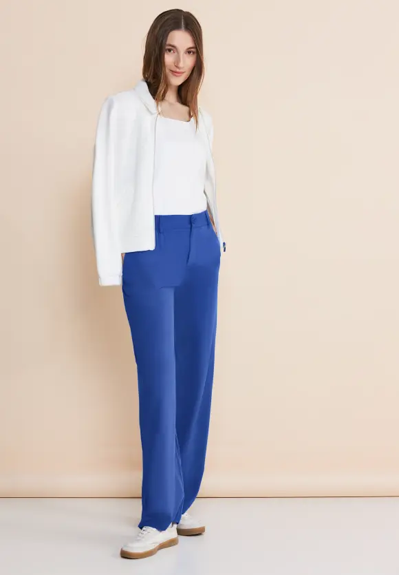 Loose Fit Viskosehose - fresh intense gentle blue