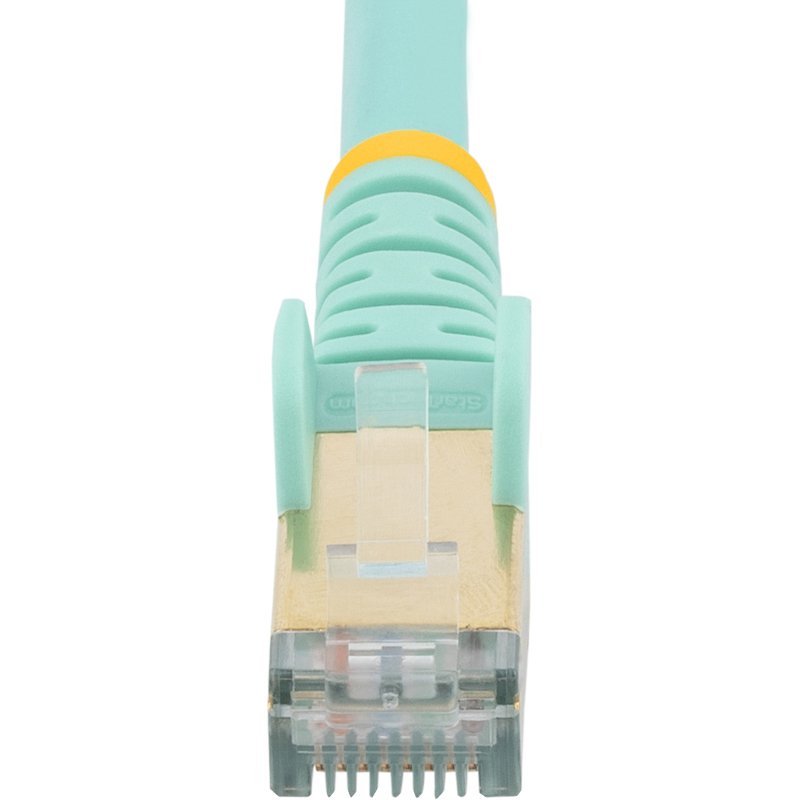 StarTech.com Câble réseau Cat6a STP blindé sans crochet de 1 m - Aqua
