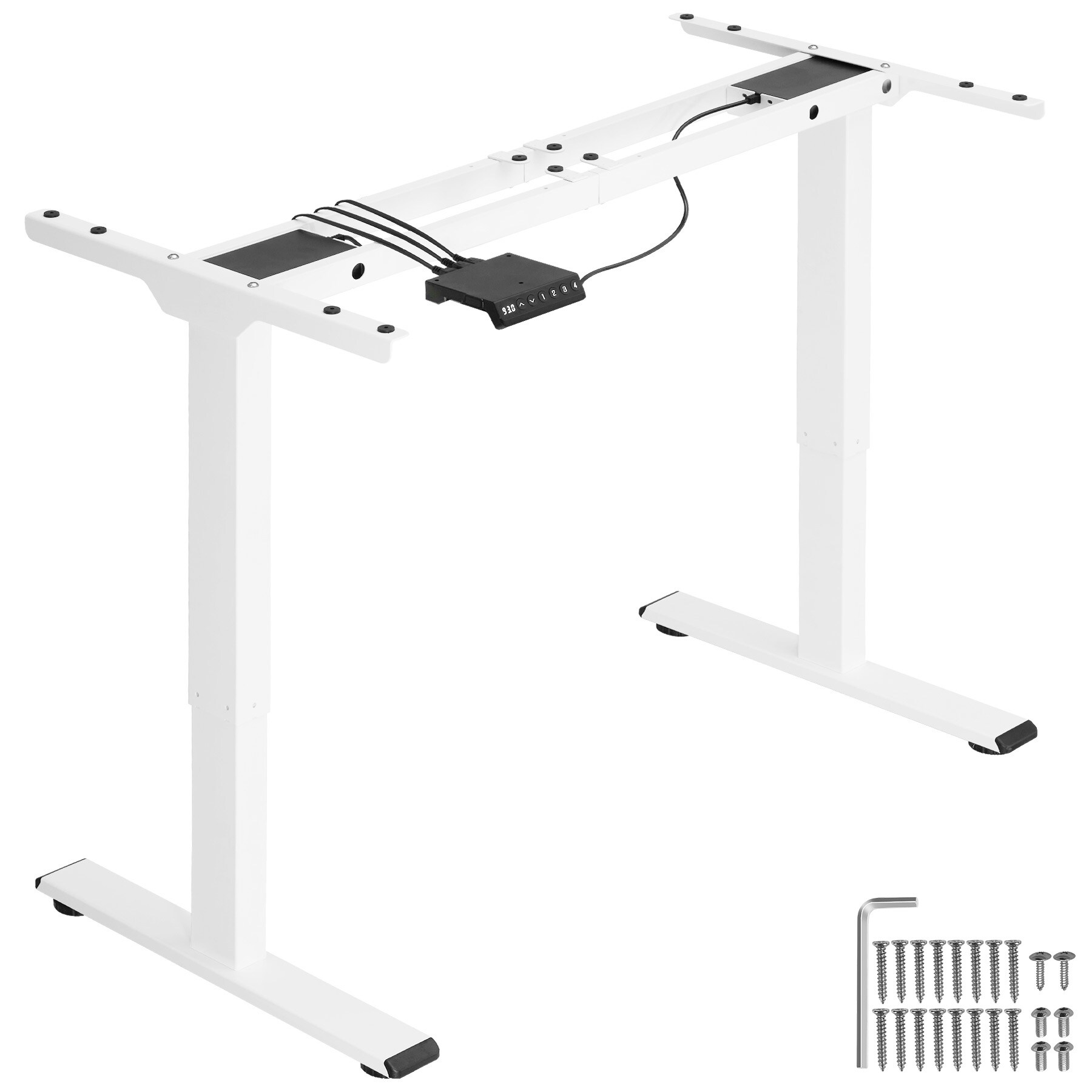 tectake® Tischgestell, elektrisch höhenverstellbar, breitenverstellbar, 110 - 168 x 60 x 70 - 119 cm