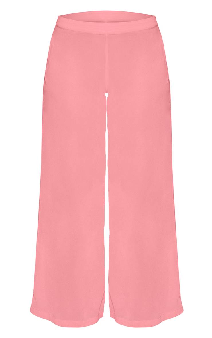 Rose Pantalon Large Shape À Jambes Évasées Coordonné