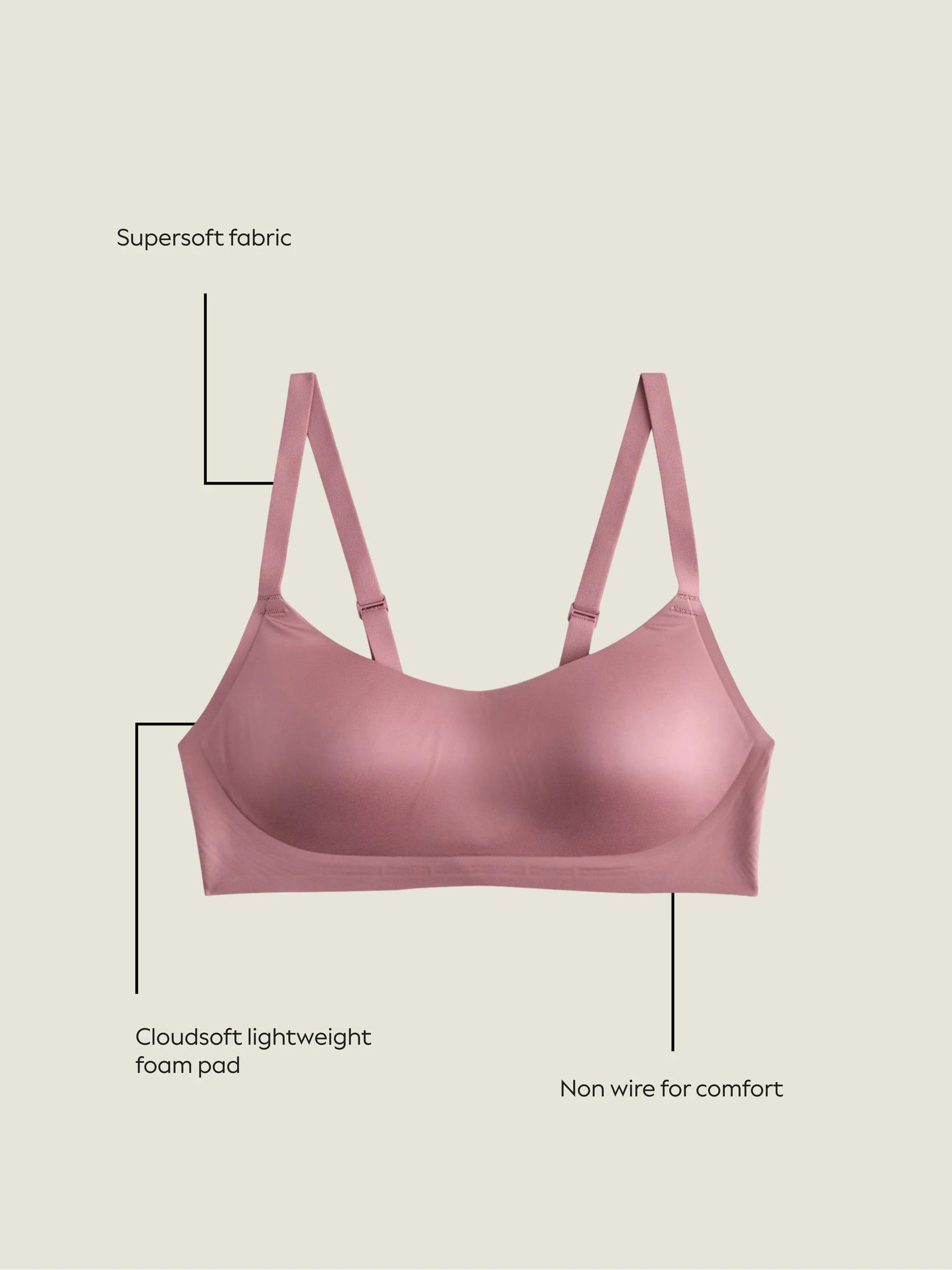Roze - N.Premium Cloud Zachte Ultiem Comfort Beha Zonder Beugel