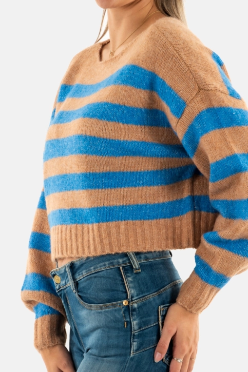 Pull hiver only aya macchiato directoire blue melange
