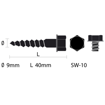 GAMMA houtdraadbout M6 x 50 mm verzinkt 10 stuks