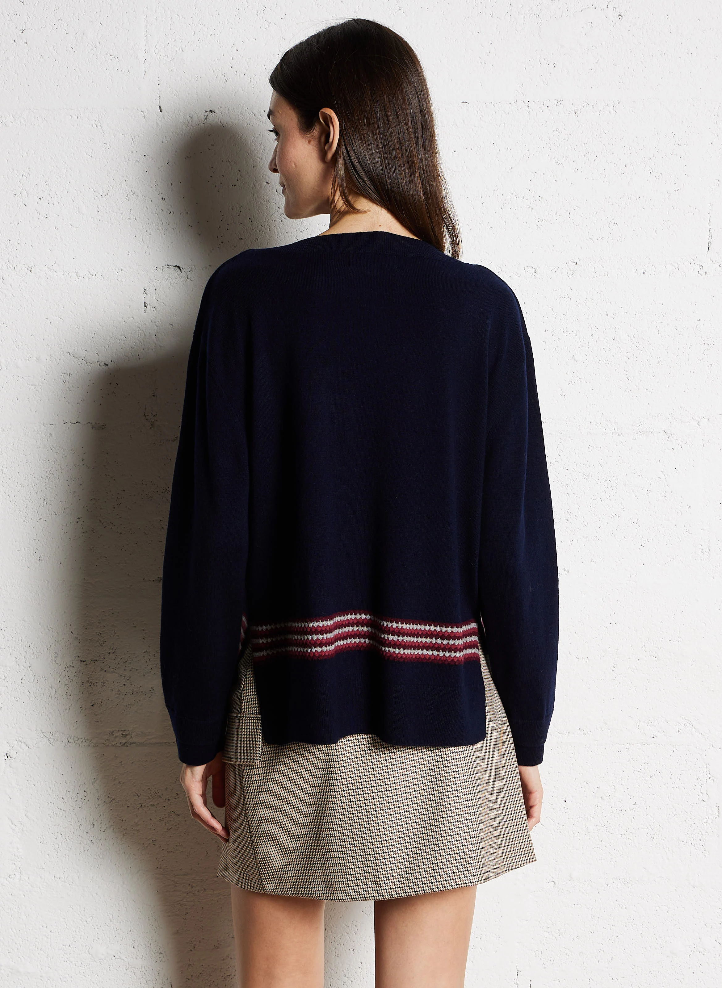 KATIE - Pull col bateau droite en laine | Bleu