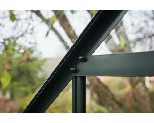 Greenhouse Halls Garden Room, veiligheidsglas 3 mm, 389 x 391 cm, zwart