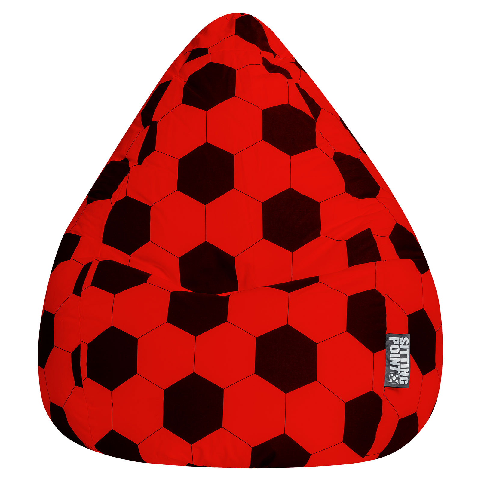 Sitzsack - rot-schwarz - 70x110 cm