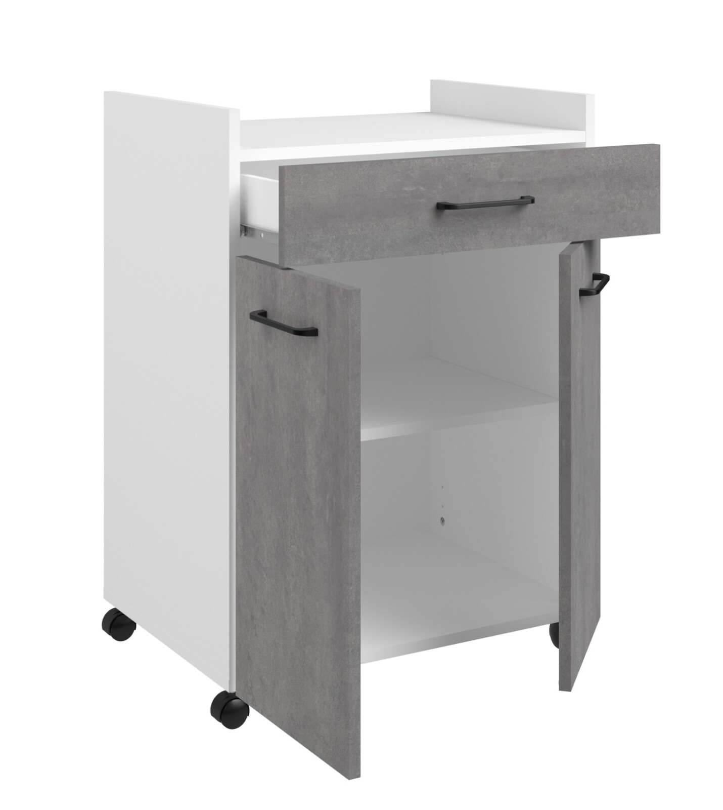 2-teiliges Buffet-Set MALICE 1 - Betonoptik-weiß - 180 cm hoch