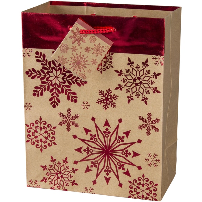 Geschenktasche - Schneeflocken - 18 x 23 x 10 cm