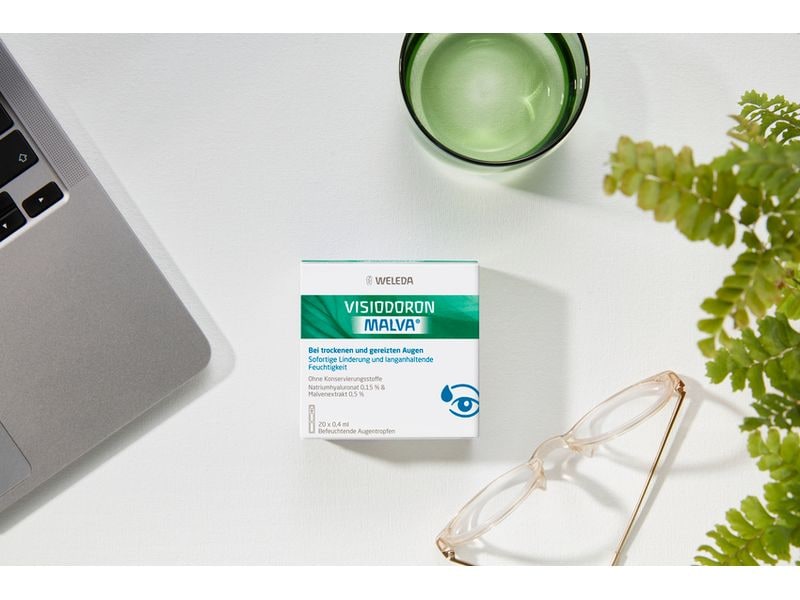 WELEDA Augentropfen Visiodoron Malva 20 x 0.4 ml Natürlich wirksame Augentropfen bei trockenen und gereizten Augen