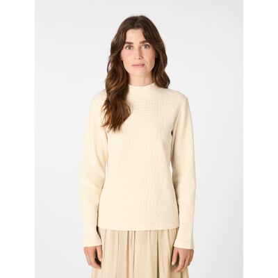 Damen-Glitzershirt Langarm, Natur