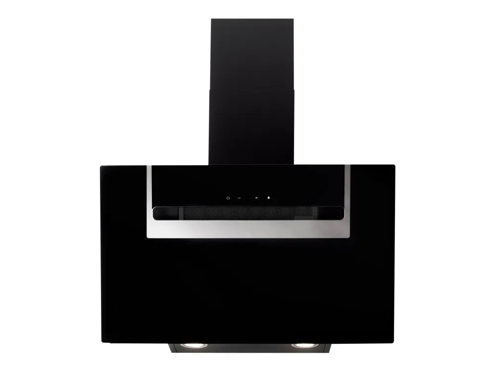 EICO Ancona 60 N - Hætte - skorsten vinklet - bredde: 60 cm - dybde: 42.2 cm - recirculation - med intern motor - sort glas
