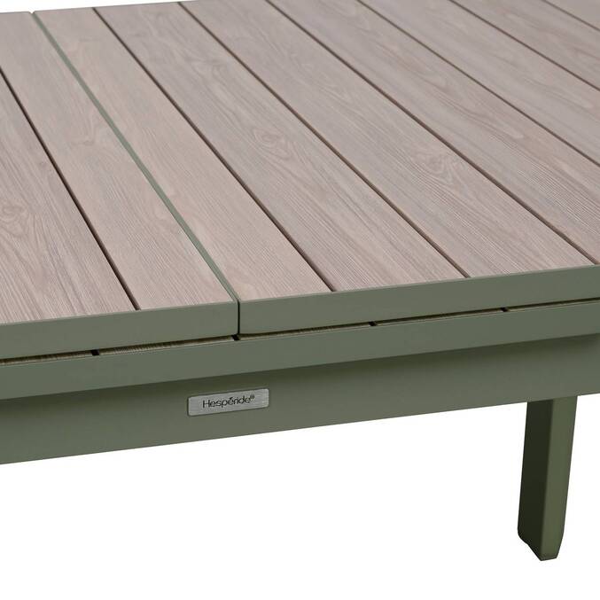Table de jardin extensible rectangulaire EVASION Lin / Vert laurier