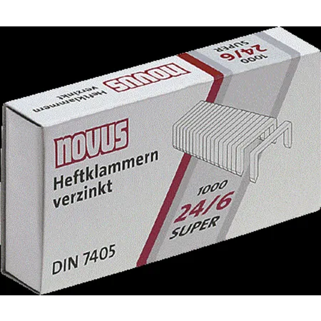 Novus Heftklammern 24/6, DIN Super, 1000 Stück