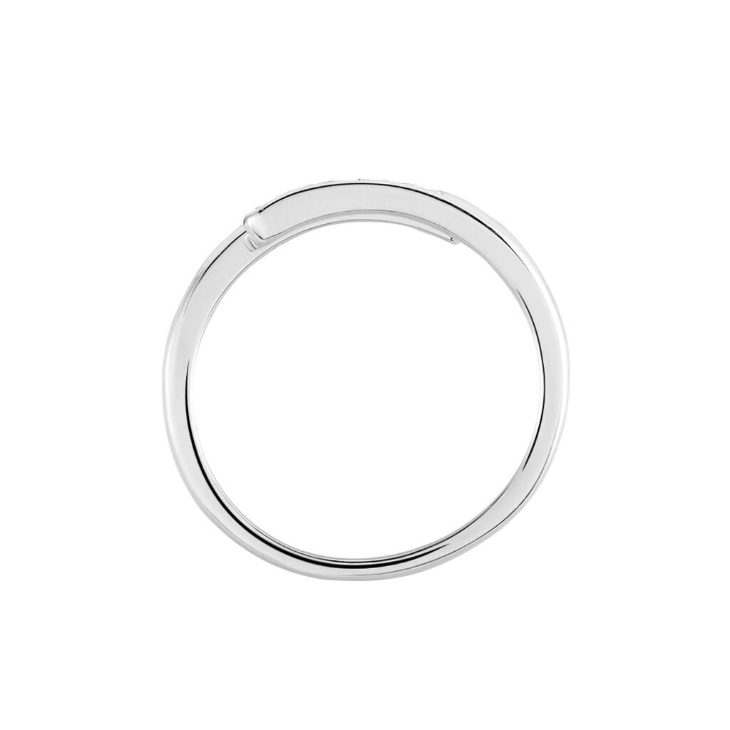 Bague Ajustable Mendel Argent Blanc Oxyde De Zirconium