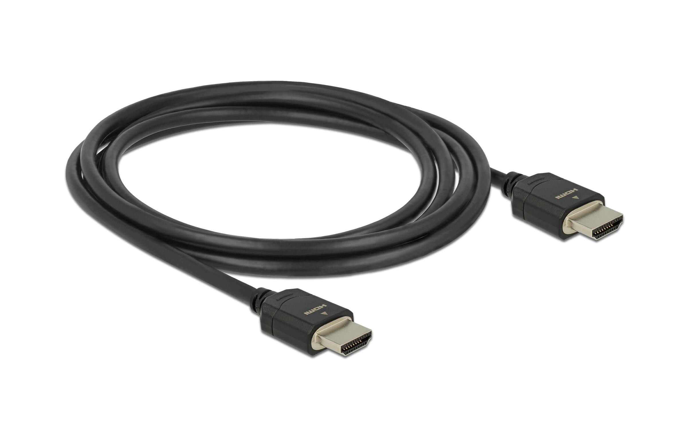 Kabel 8K 60Hz HDMI - HDMI, 2 m, SchwarzDelock Ultra High Speed HDMI Kabel 48 Gbps 8K 60 Hz 2 m