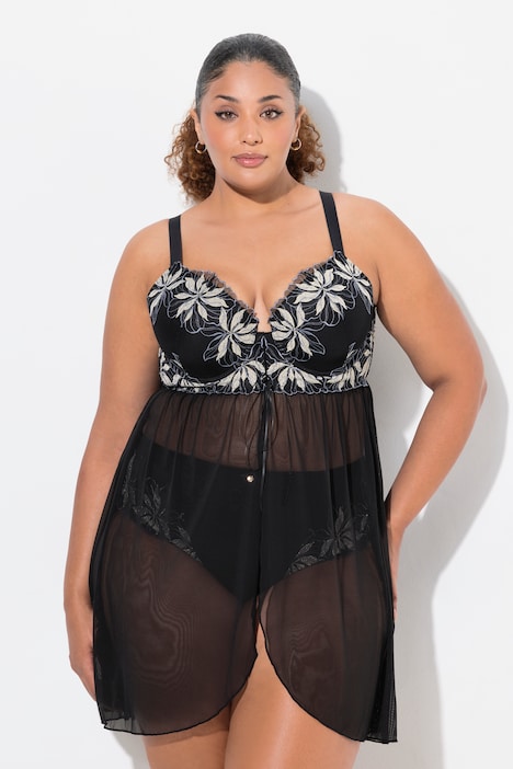 TRUYOU  Babydoll, Bügel, Vorderverschluss, Stickerei, Cup B - F