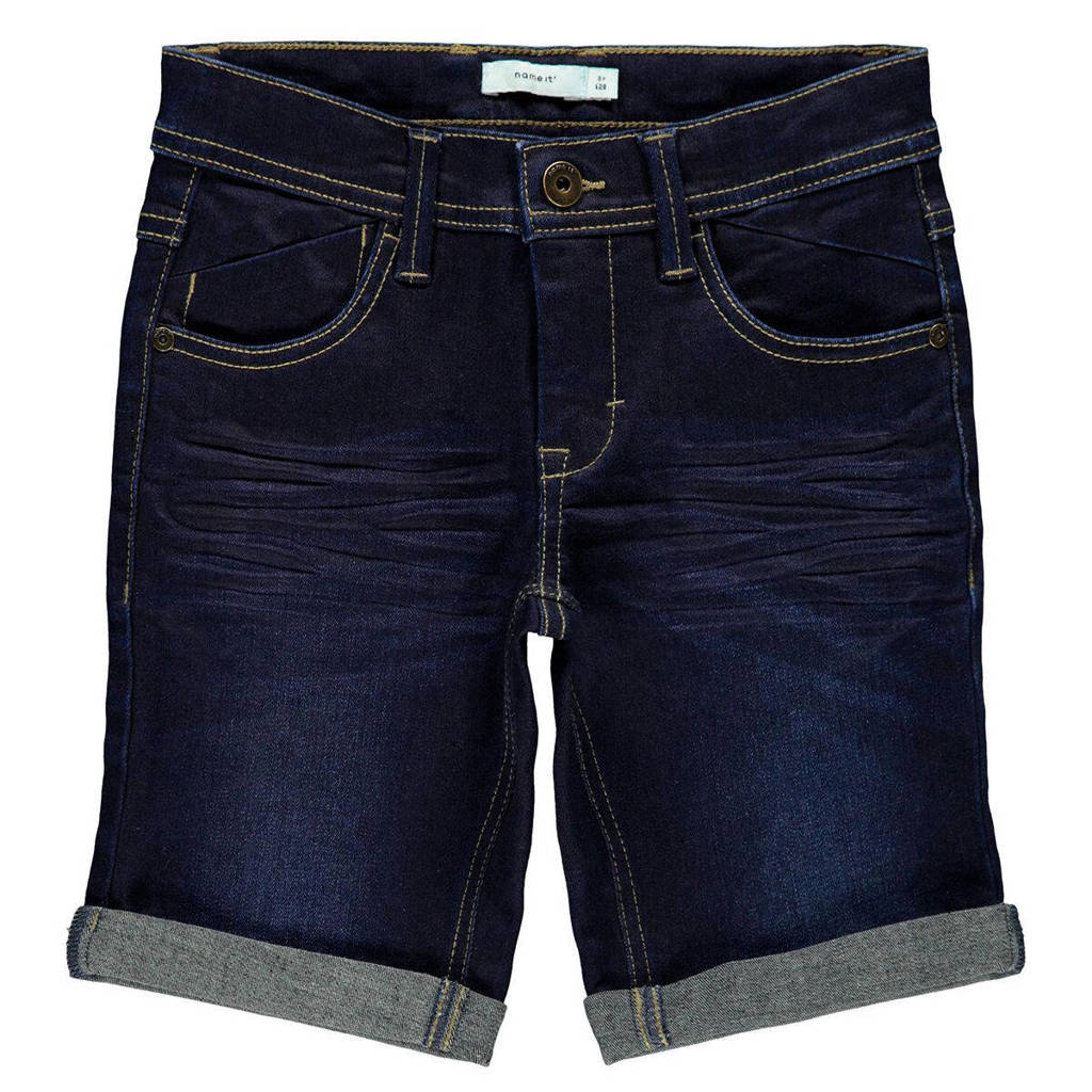 NAME IT slim fit denim bermuda dark blue denim