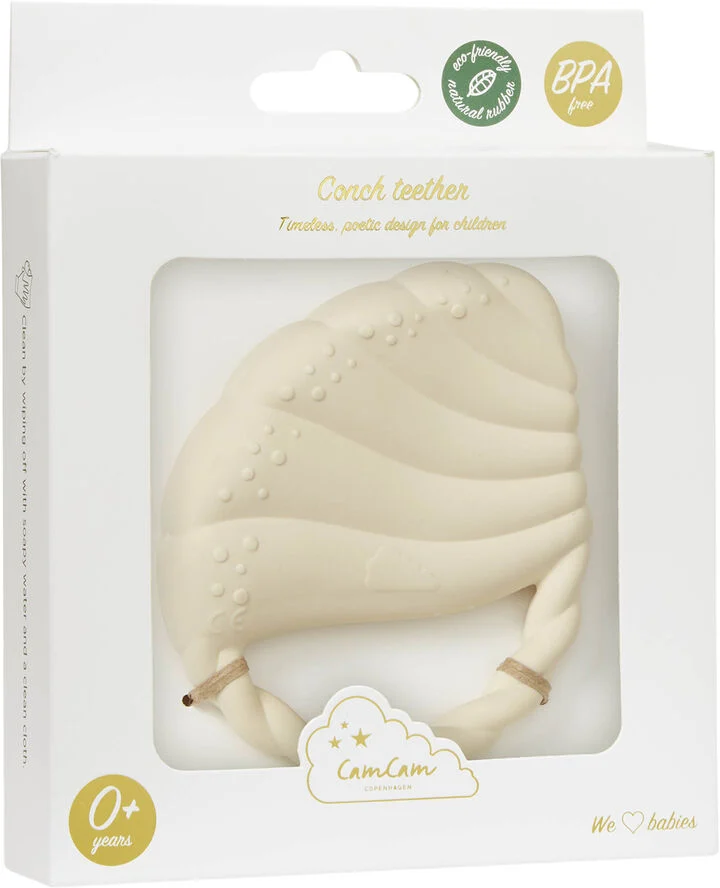 Cam Cam Copenhagen Conch Teether, Off-White Off-white