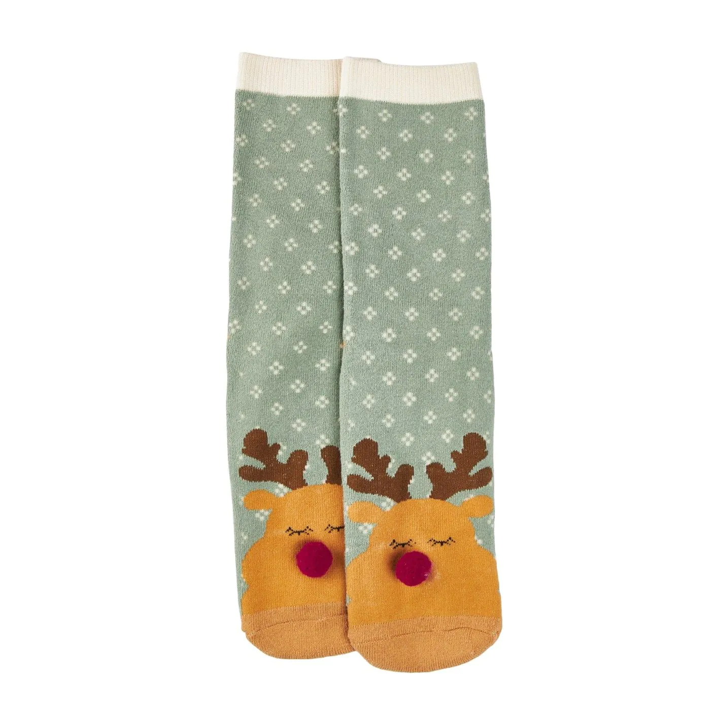 Anti-Rutschsocken Xmas, Rentier grün, Größe 36-41