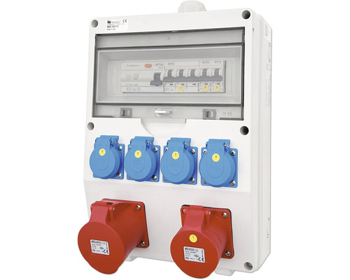 Wandverdeelkast IP54 1x CEE 32A ongezekerd 1x CEE 16A 400V 1 LS C-16A 3-polig