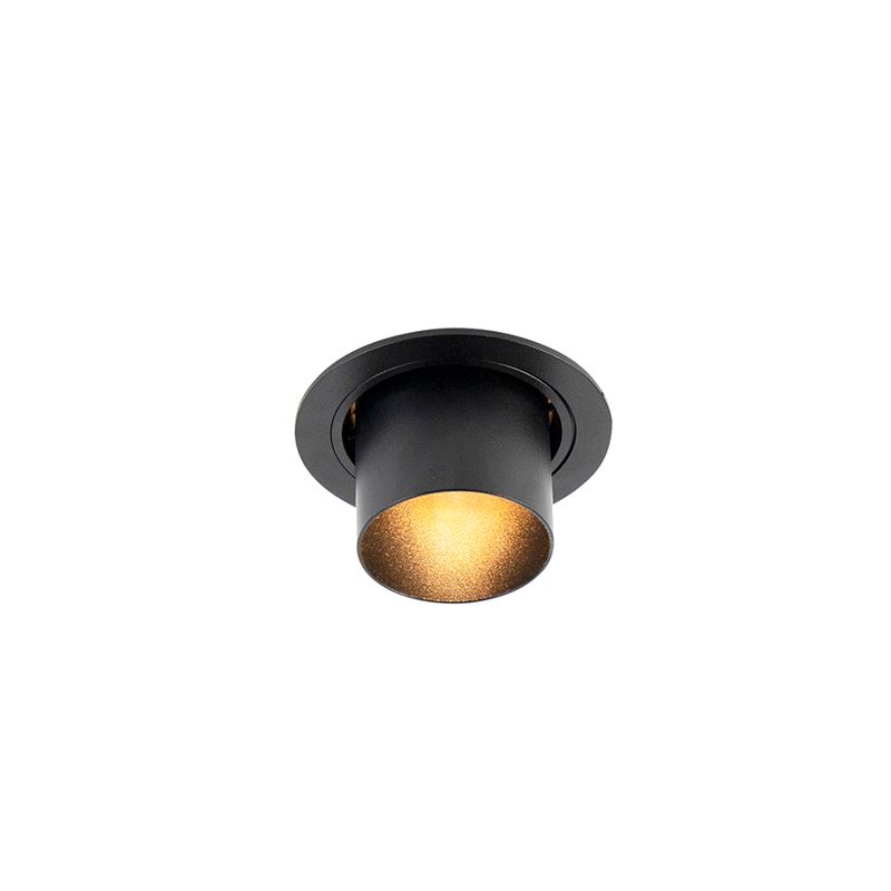Set van 6 Moderne inbouwspot zwart rond kantelbaar - Installa