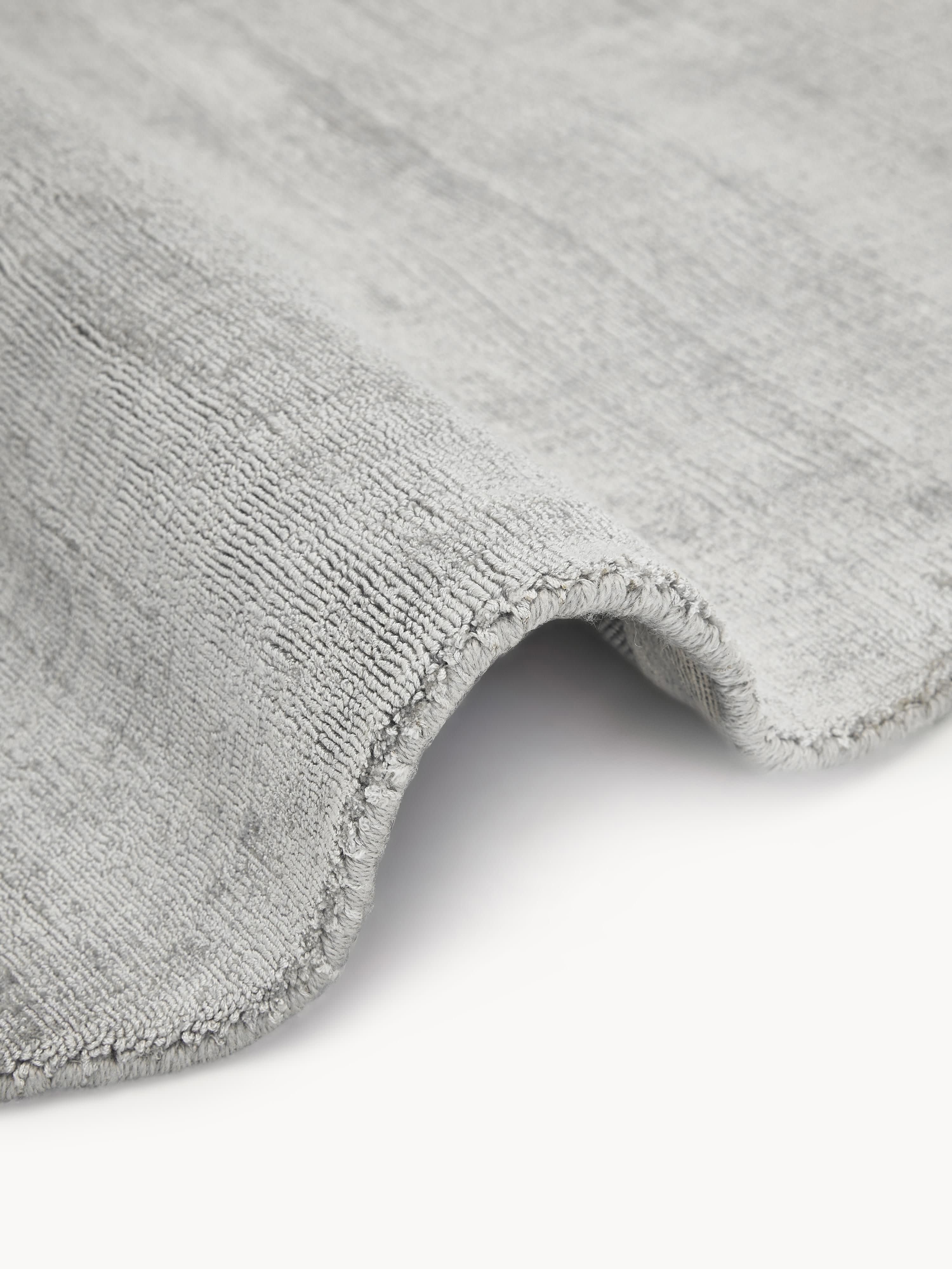 Rond viscose vloerkleed Jane, handgeweven