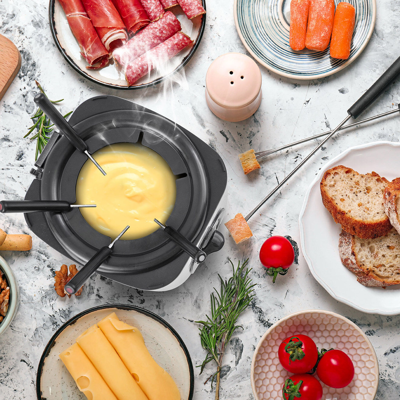 Kitchencook Friteuse électrique avec service à fondue grise - 1 L