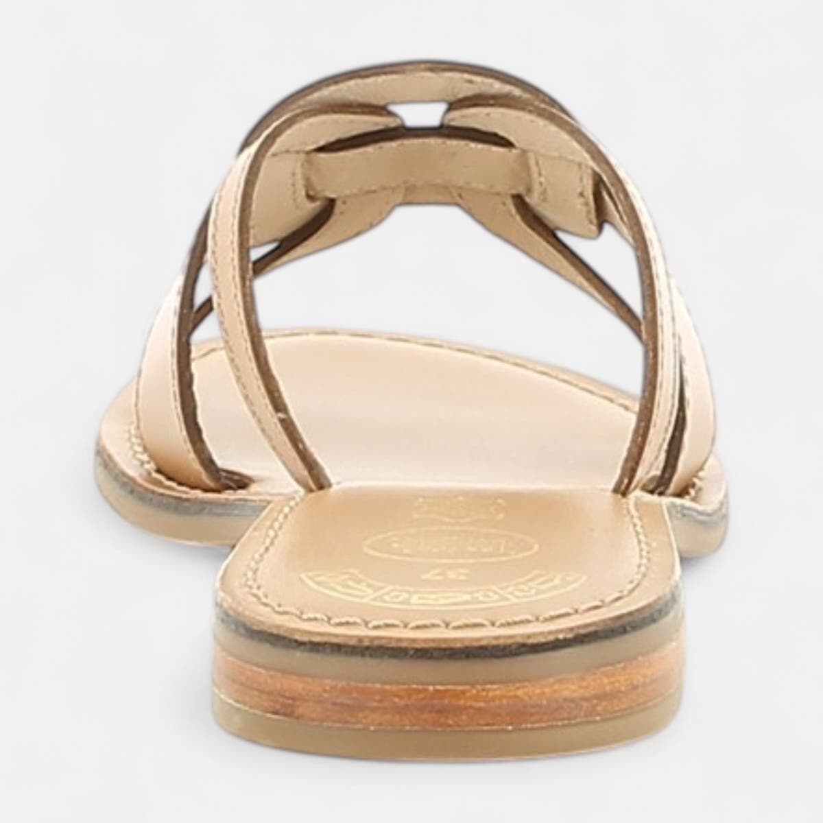 Mules Femme en cuir cognac