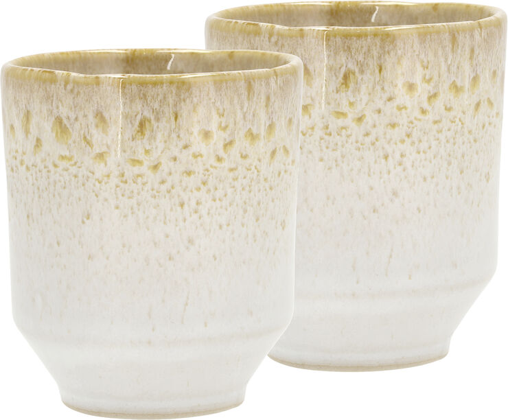 Villa Collection Krus Styles 0,18 liter 2 stk. Creme/Sand Stentøj Creme/sand