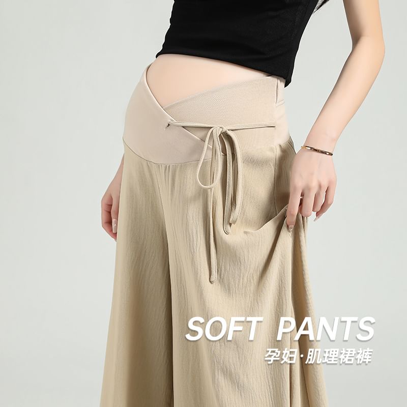 matteira - Maternity High Waist Plain Cropped Culottes