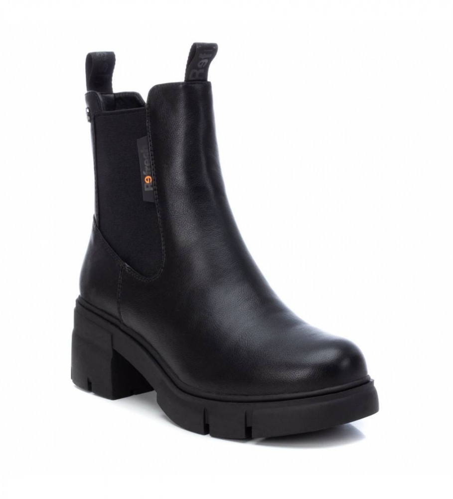 Botas de cano curto Refresh 170139 pretas - Altura do salto: 6 cm -