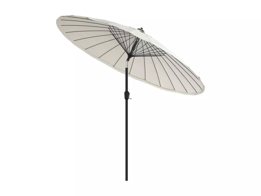 Parasol d'extérieur et mât avec aluminium 270 cm Blanc sable