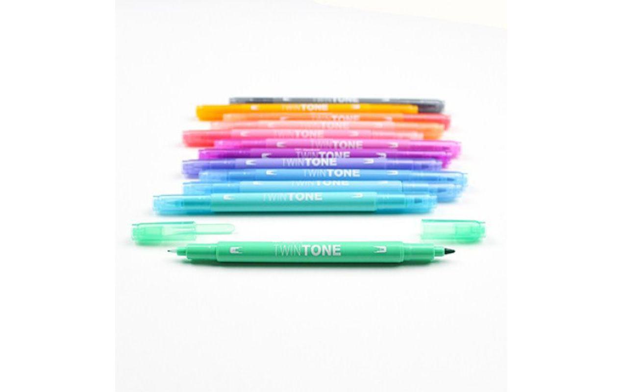 Fineliner TwinTone Pastels 0.8 mm, 0.3 mm, 12 StückTwinTone Pastels Fasermaler WS-PK-12P-2