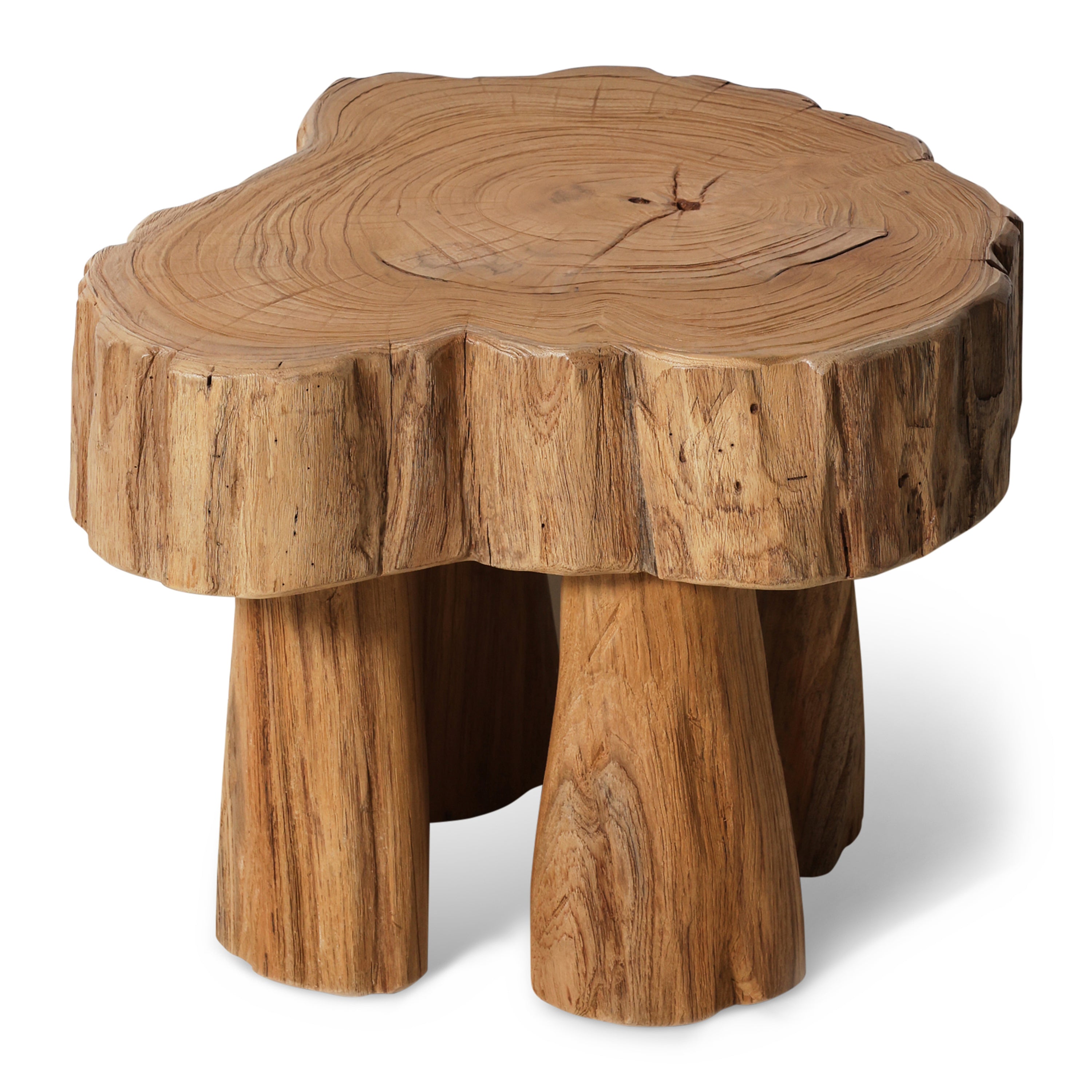 HKliving Log Wooden Kruk - Teak