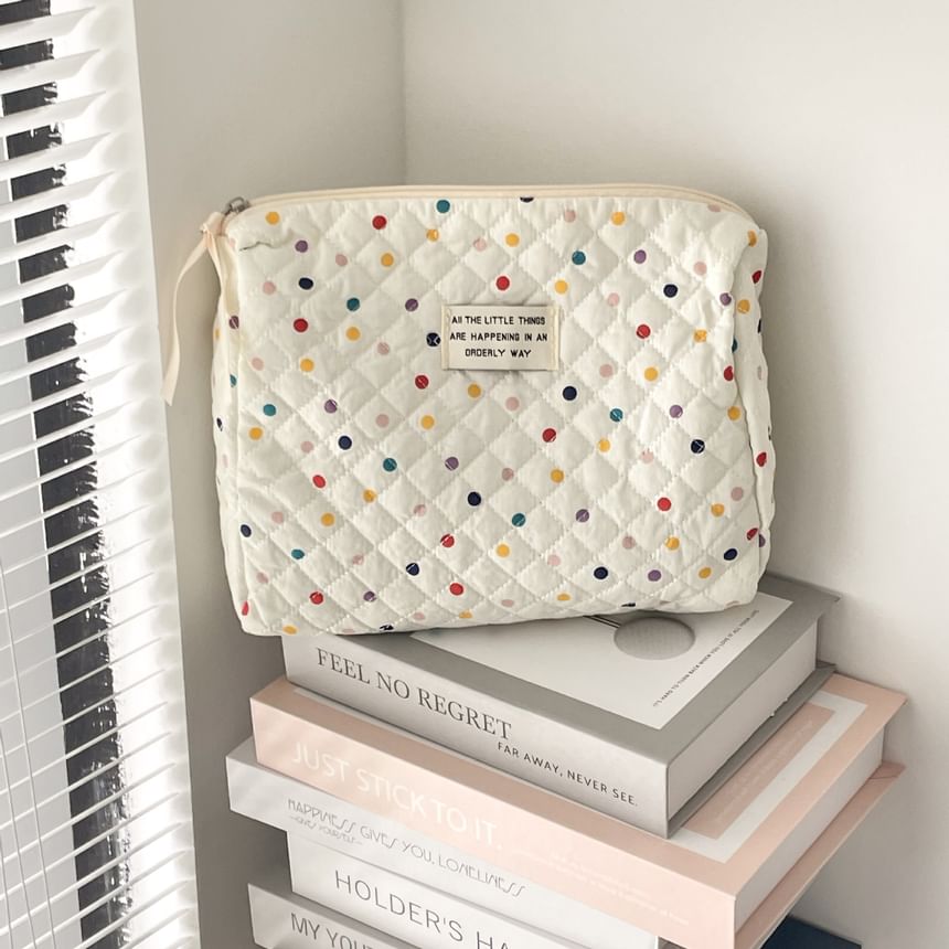 ZenlyHabit - Stoffen make-uptas / clutch met stippen